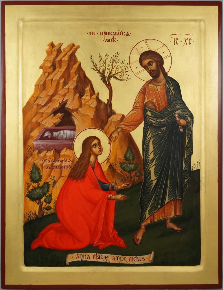 Ikon Bunda Maria Magdalena mendatangi Yesus dan ingin menyentuh Yesus.